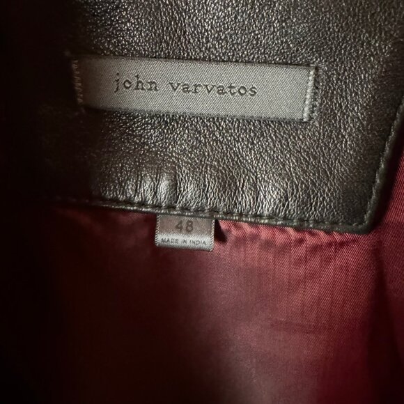 $1998 JOHN VARVATOS 2006-era Black Leather Jacket (size 48) - Picture 4 of 14